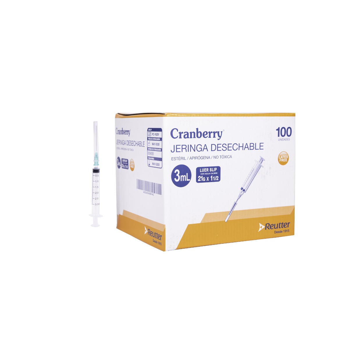 JERINGA TUBERCULINA CON AGUJA 1CC 27X1/2 CAJA X 100 UNIDADES