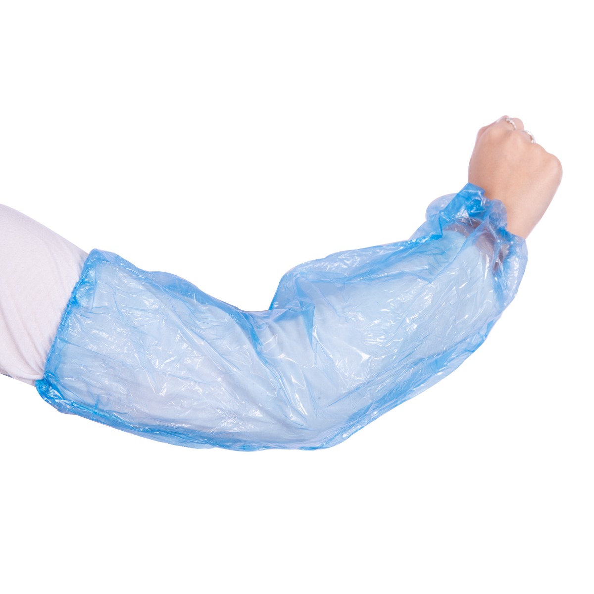 MANGUILLA PLASTICA AZUL BOLSA X 100 UNIDADES