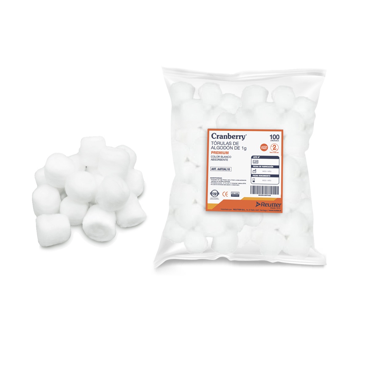 TORULAS DE ALGODON 0,5 GR X 100 UNIDADES