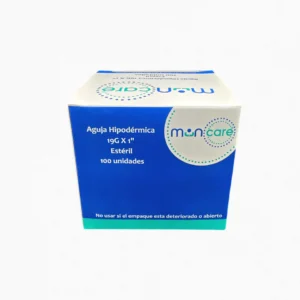 MUNCARE AGUJA HIPODERMICA 19GX1 CAJA X 100 UNIDADES